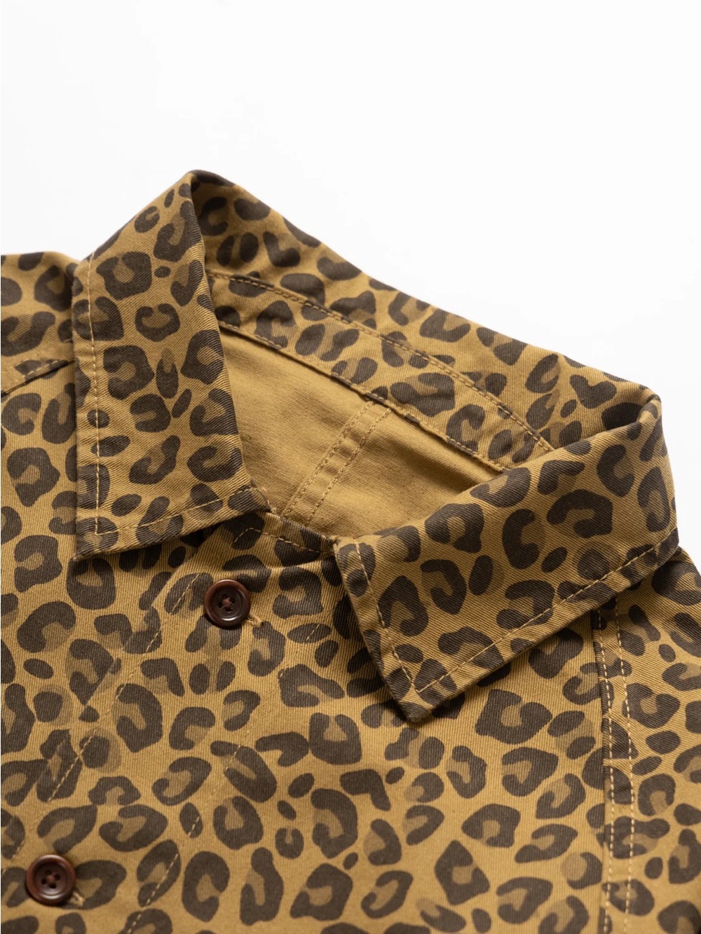 Men's Leopard Print Shirt Jacket in Brown - Picture 3 of 12